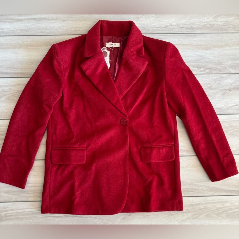 Commense Women's Oversized Blazer Coat Red Medium NWT IN PACKAGE